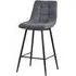 Corona High Back Barstool - Light Grey, Velvet