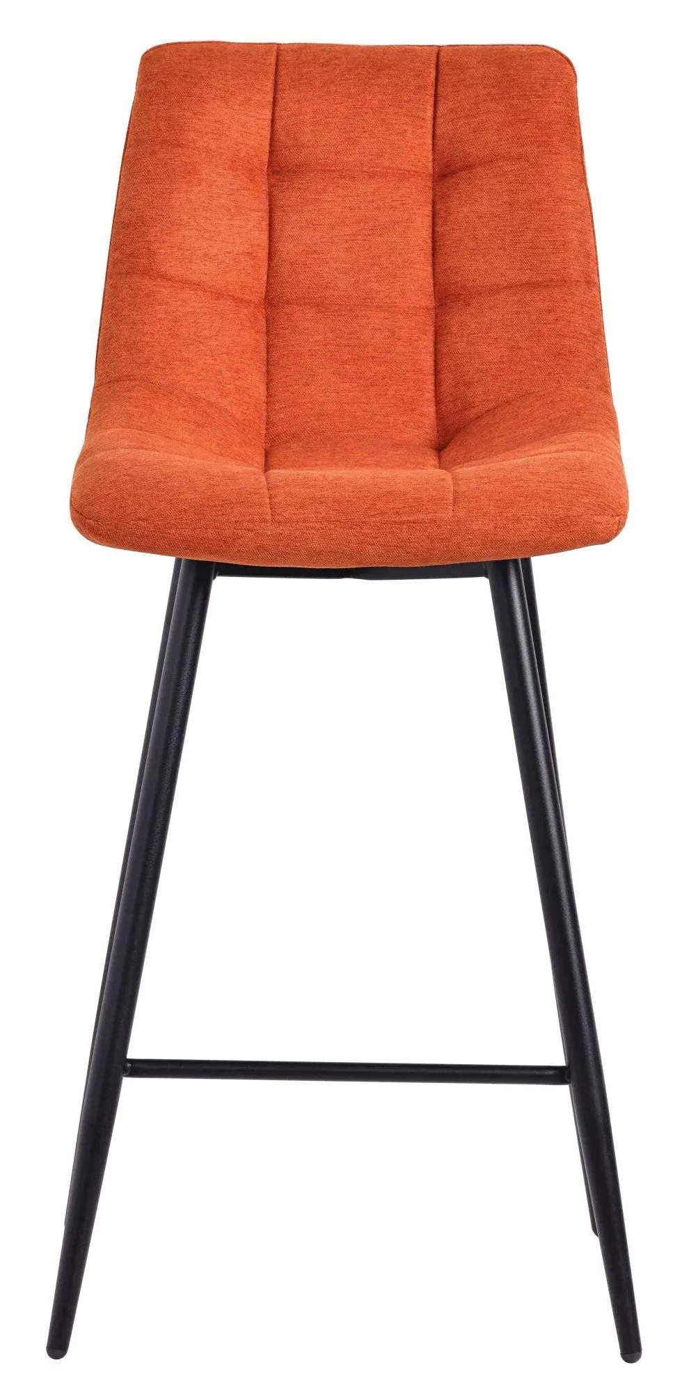 Corona High Back Barstool - Orange, Velvet