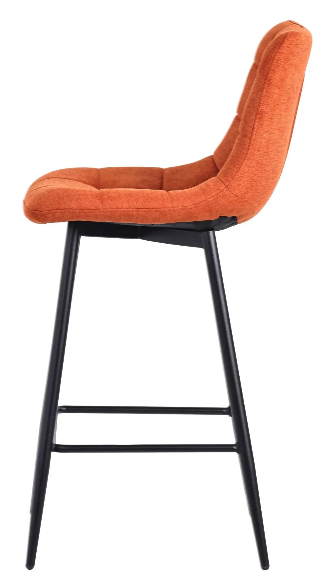 Corona High Back Barstool - Orange, Velvet