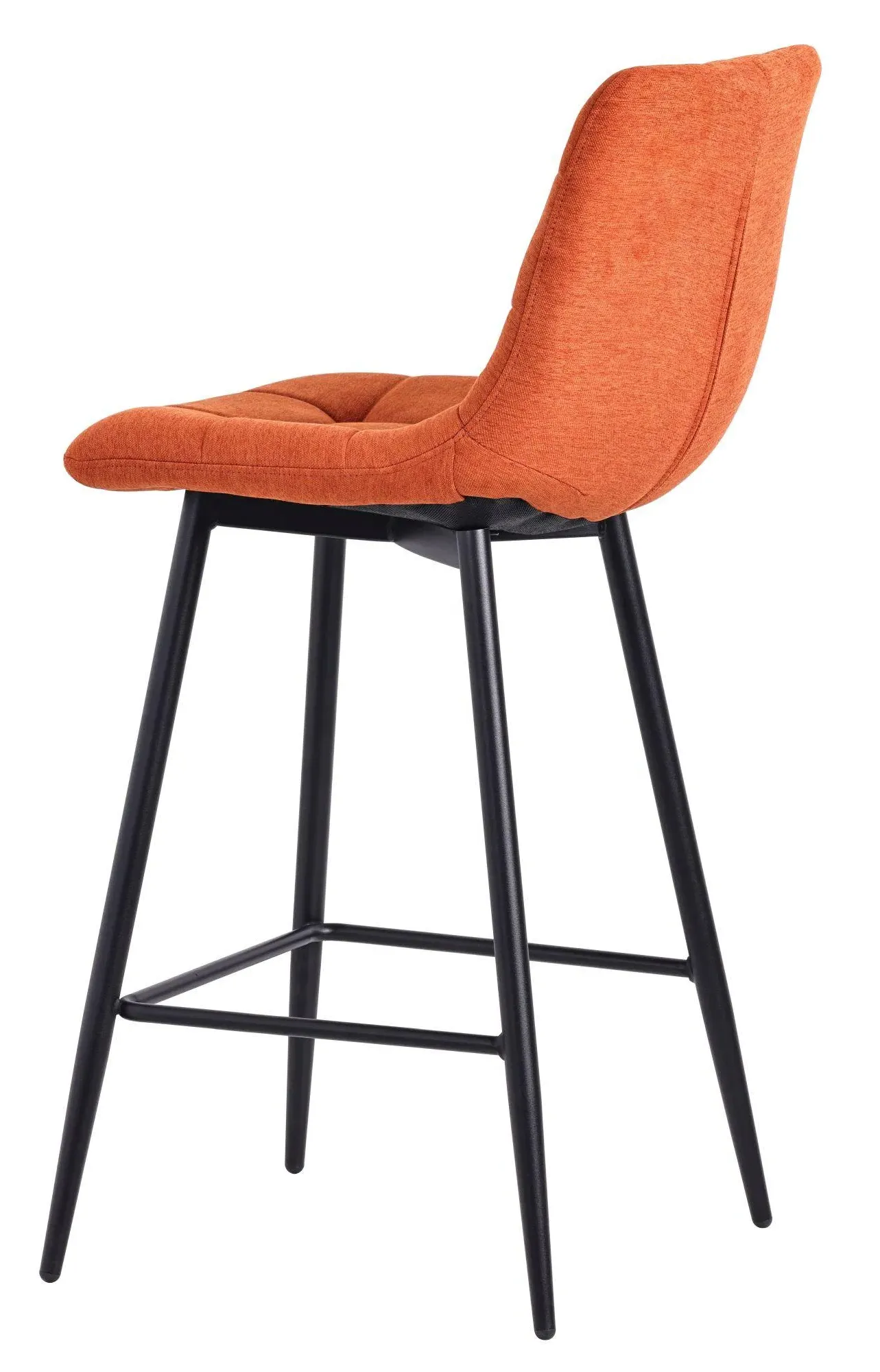 Corona High Back Barstool - Orange, Velvet