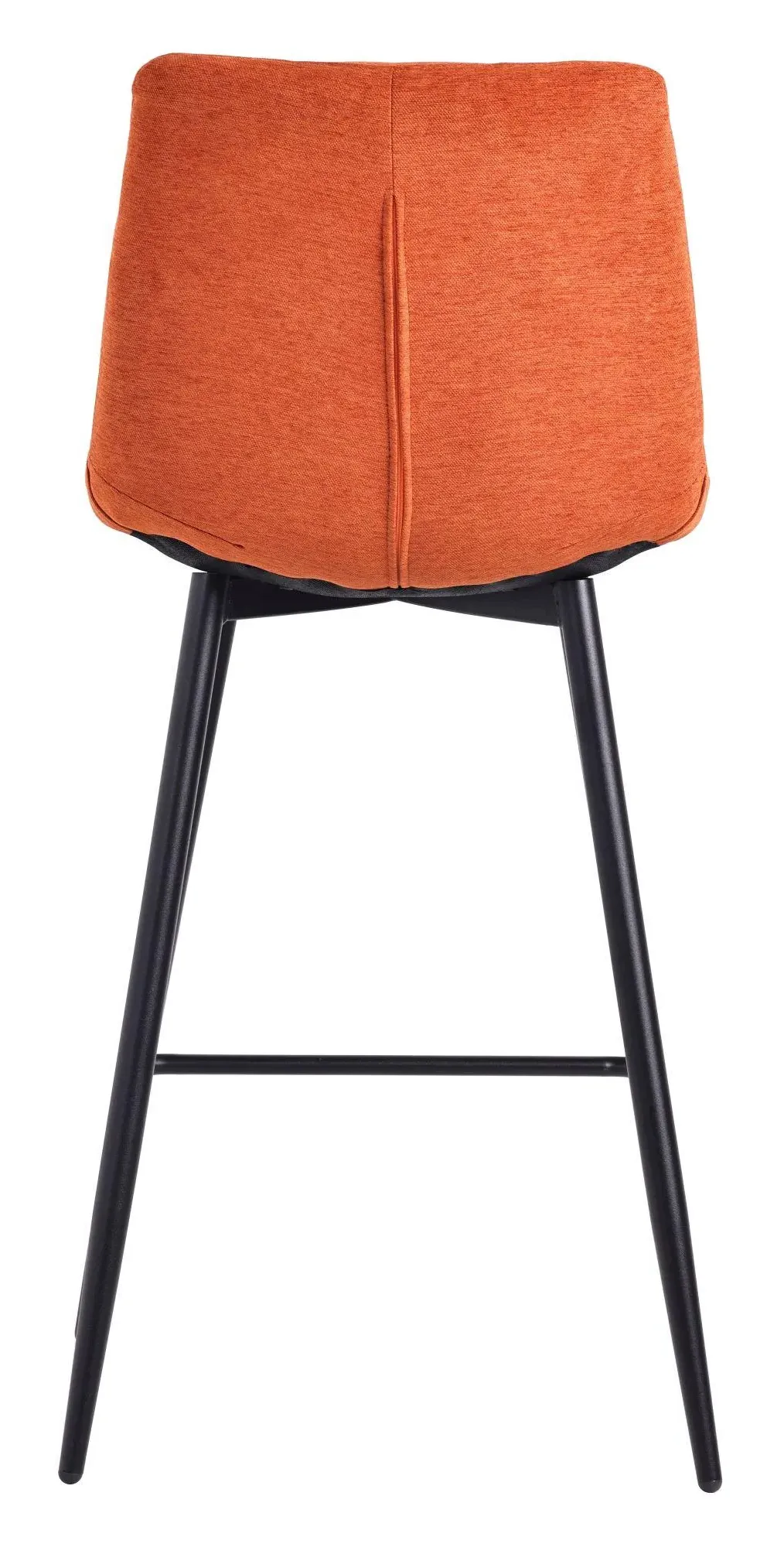 Corona High Back Barstool - Orange, Velvet