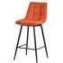Corona High Back Barstool - Orange, Velvet