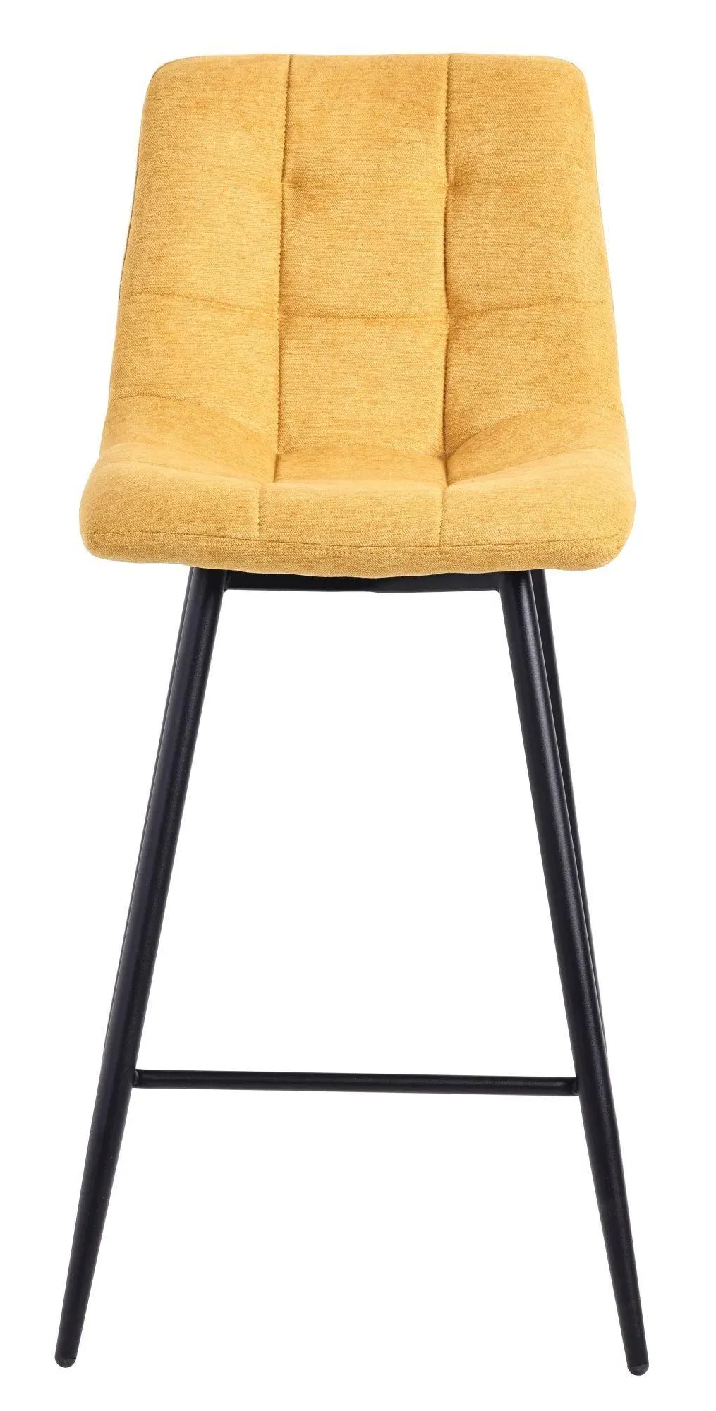 Corona High Back Barstool - Yellow, Velvet