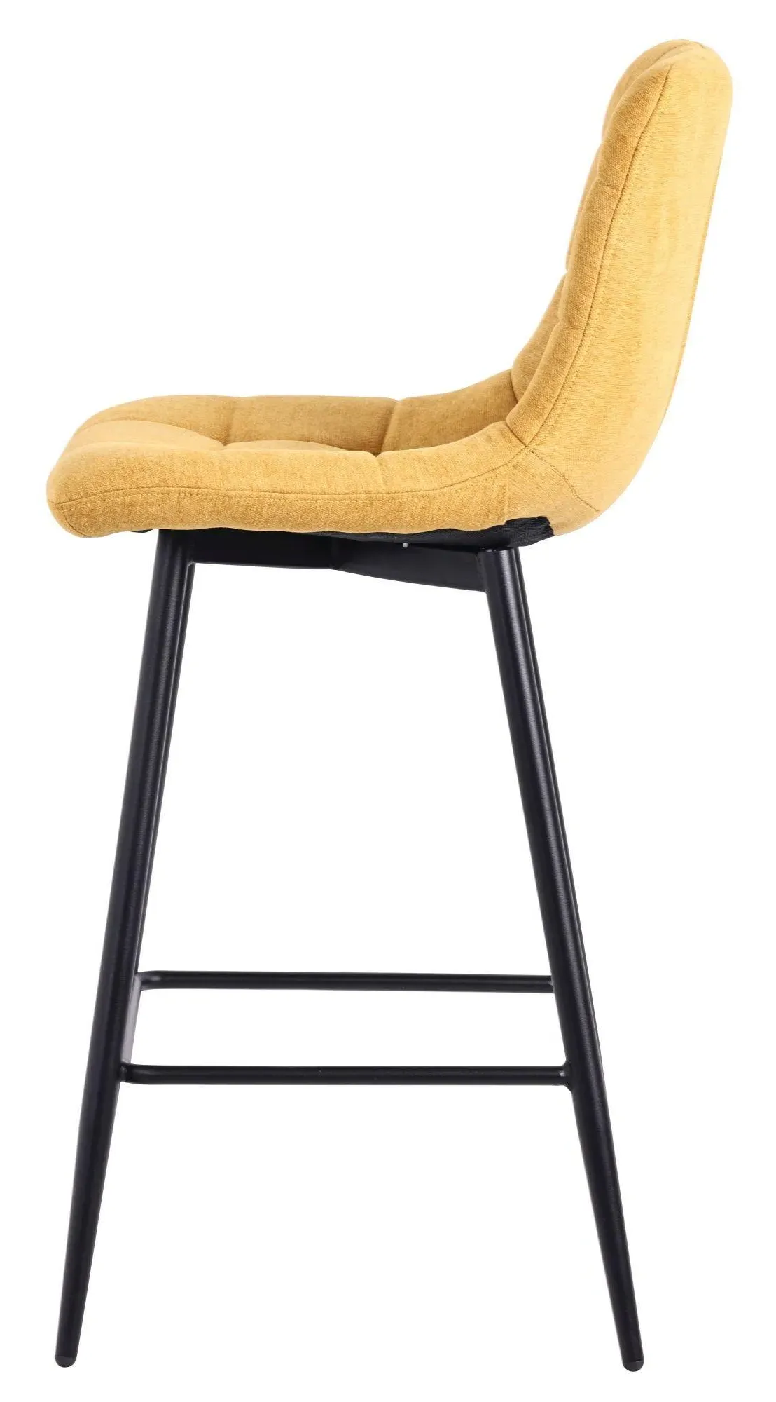 Corona High Back Barstool - Yellow, Velvet