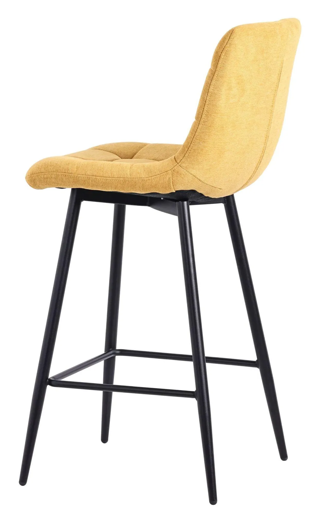 Corona High Back Barstool - Yellow, Velvet