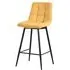 Corona High Back Barstool - Yellow, Velvet