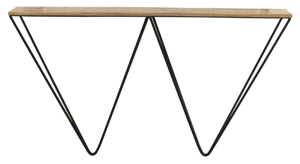 Cosgrove Console Table with Hairpin Legs - Rustic, Mango Wood