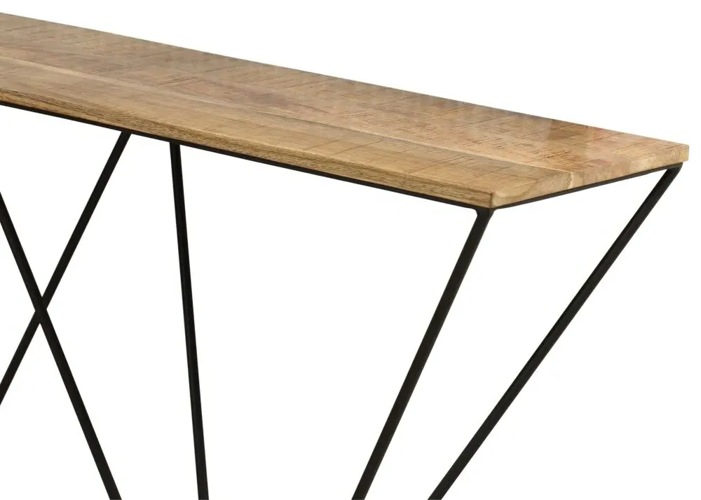 Cosgrove Console Table with Hairpin Legs - Rustic, Mango Wood