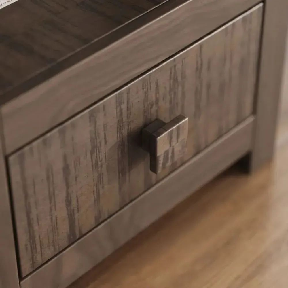 Dakota Narrow Bookshelf with Storage - Dark Walnut, Mango Wood