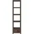 Dakota Narrow Bookshelf with Storage - Dark Walnut, Mango Wood