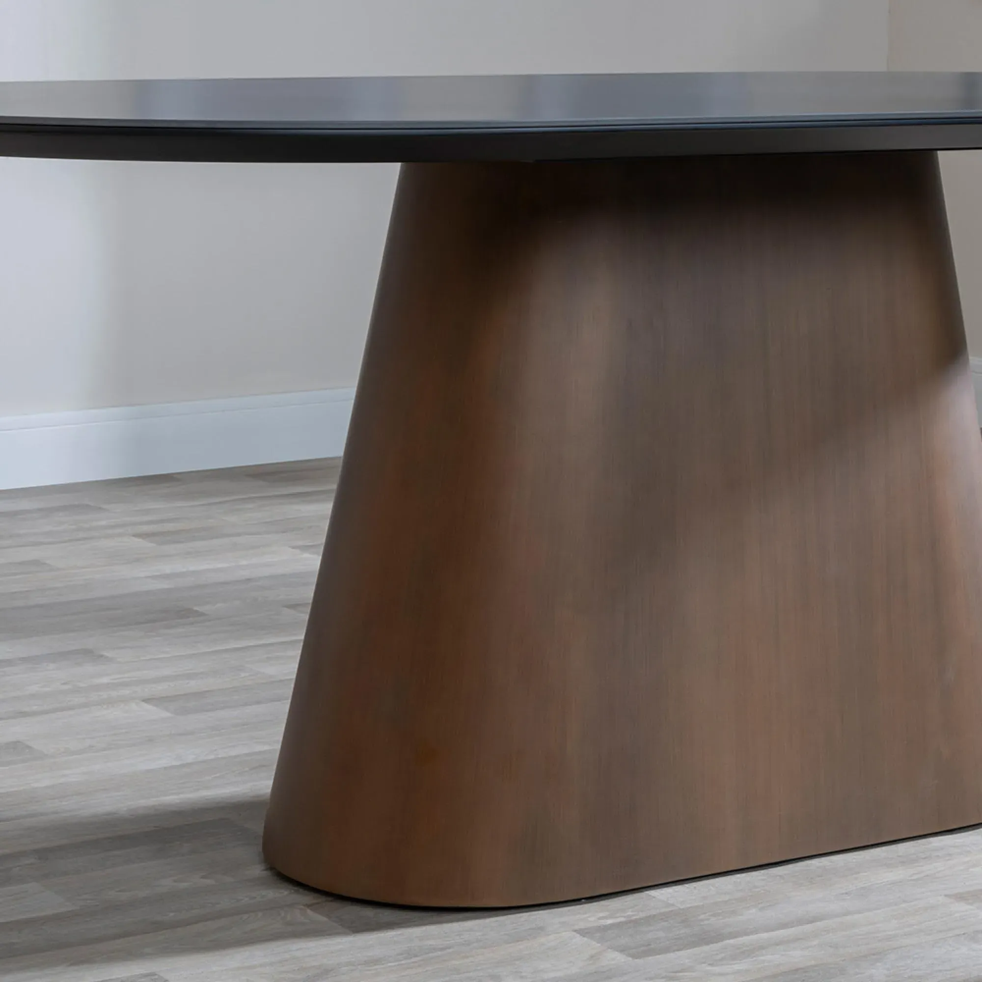 Danetti Oval 8-Seater Dining Table - Dark Grey, Walnut