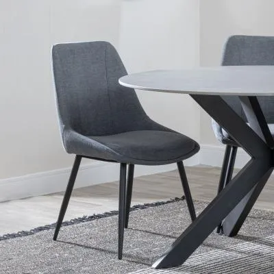 Darwin Dining Chair - Grey, Fabric