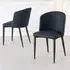 Deco Dining Chair with Black Legs - Black, Faux Leather