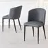 Deco Dining Chair with Black Legs - Dark Grey, Faux Leather