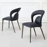 Dixie Dining Chair - Black, Faux Leather