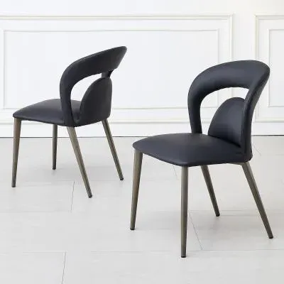 Dixie Dining Chair - Black, Faux Leather image