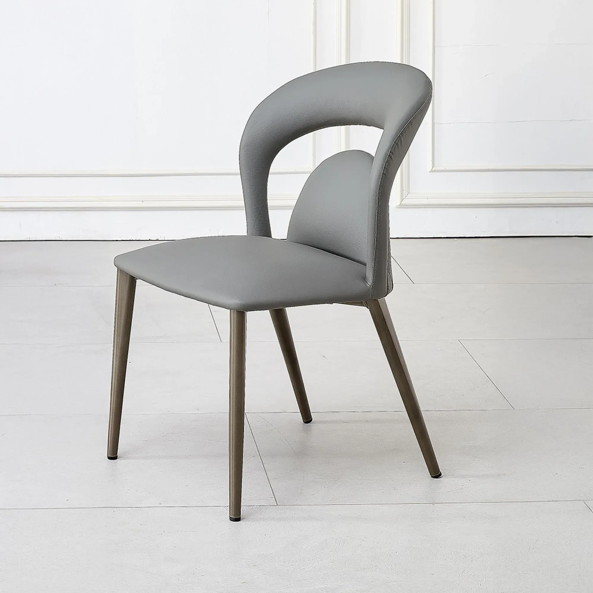 Dixie Dining Chair - Grey, Faux Leather