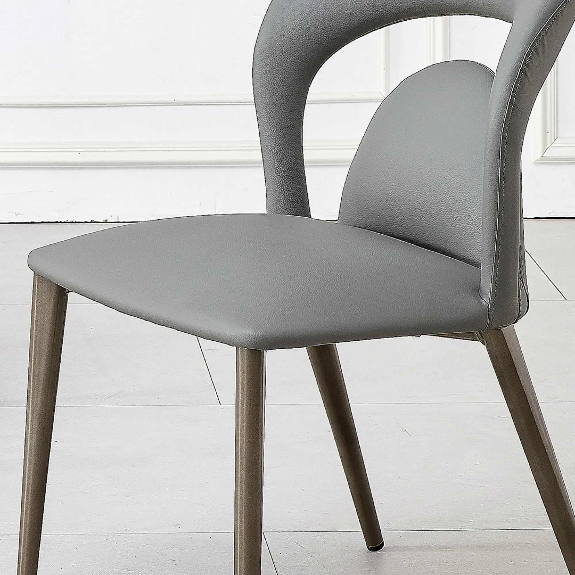 Dixie Dining Chair - Grey, Faux Leather