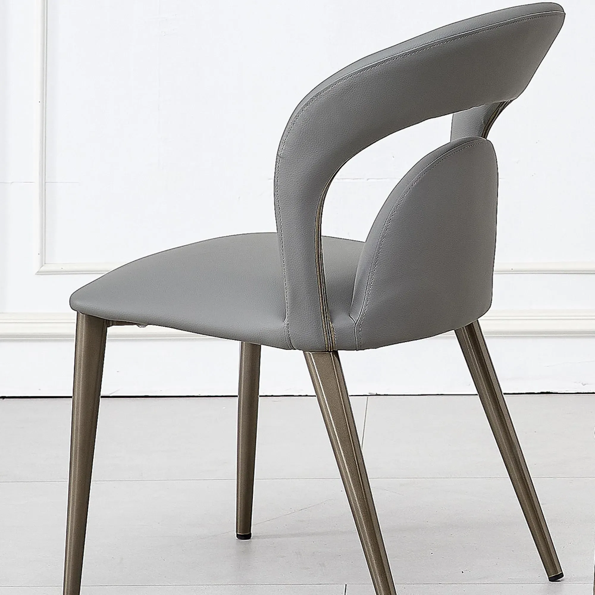 Dixie Dining Chair - Grey, Faux Leather