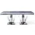 Dolce 8-Seater Dining Table - Grey Marble, Chrome