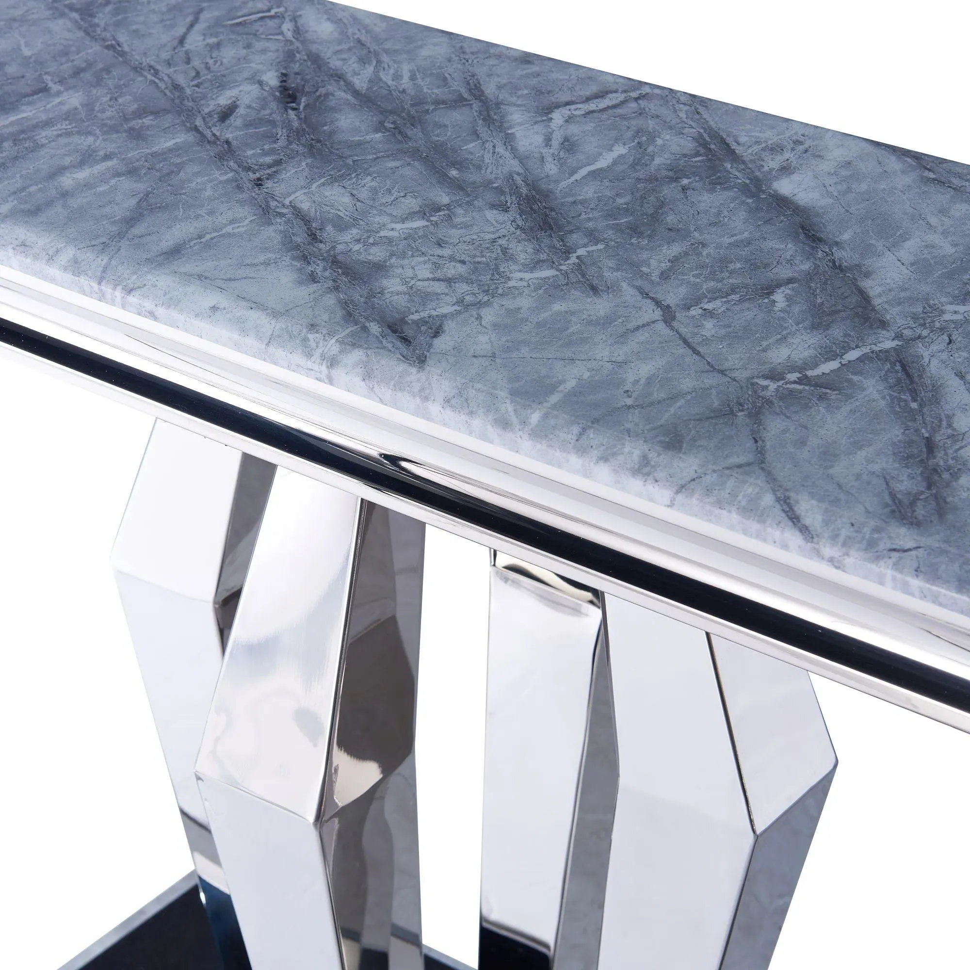 Dolce Console Table - Grey, Chrome