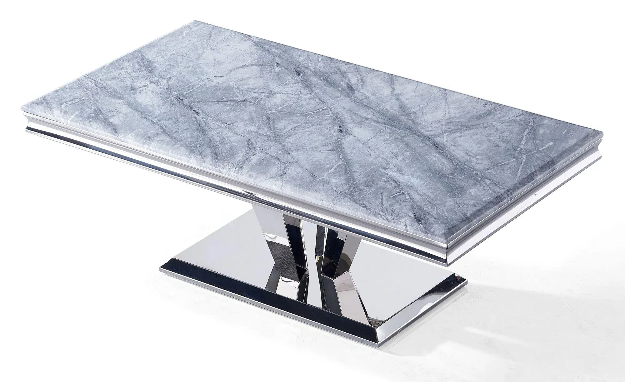 Dolce Rectangular Coffee Table - Grey, Chrome