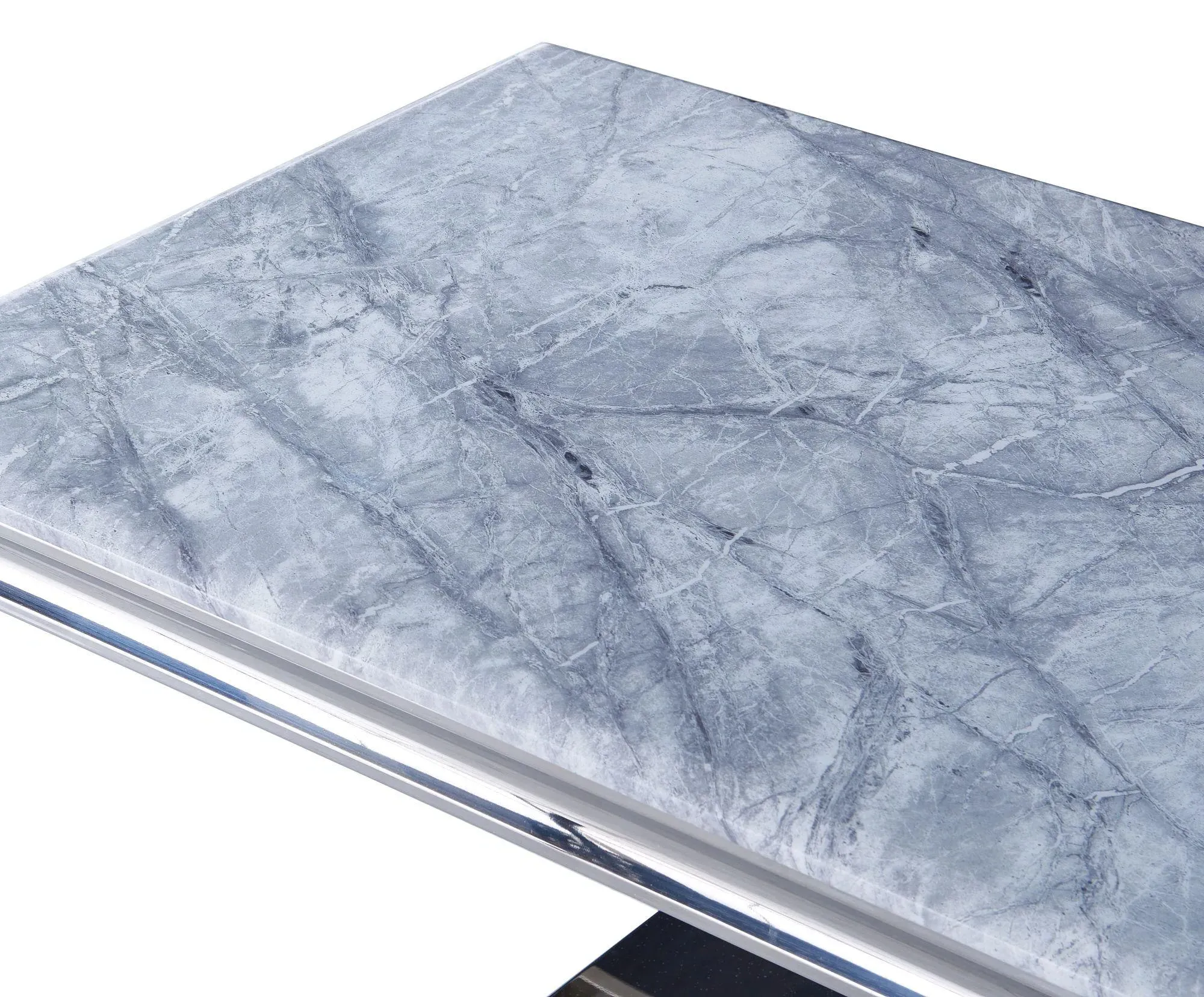 Dolce Rectangular Coffee Table - Grey, Chrome