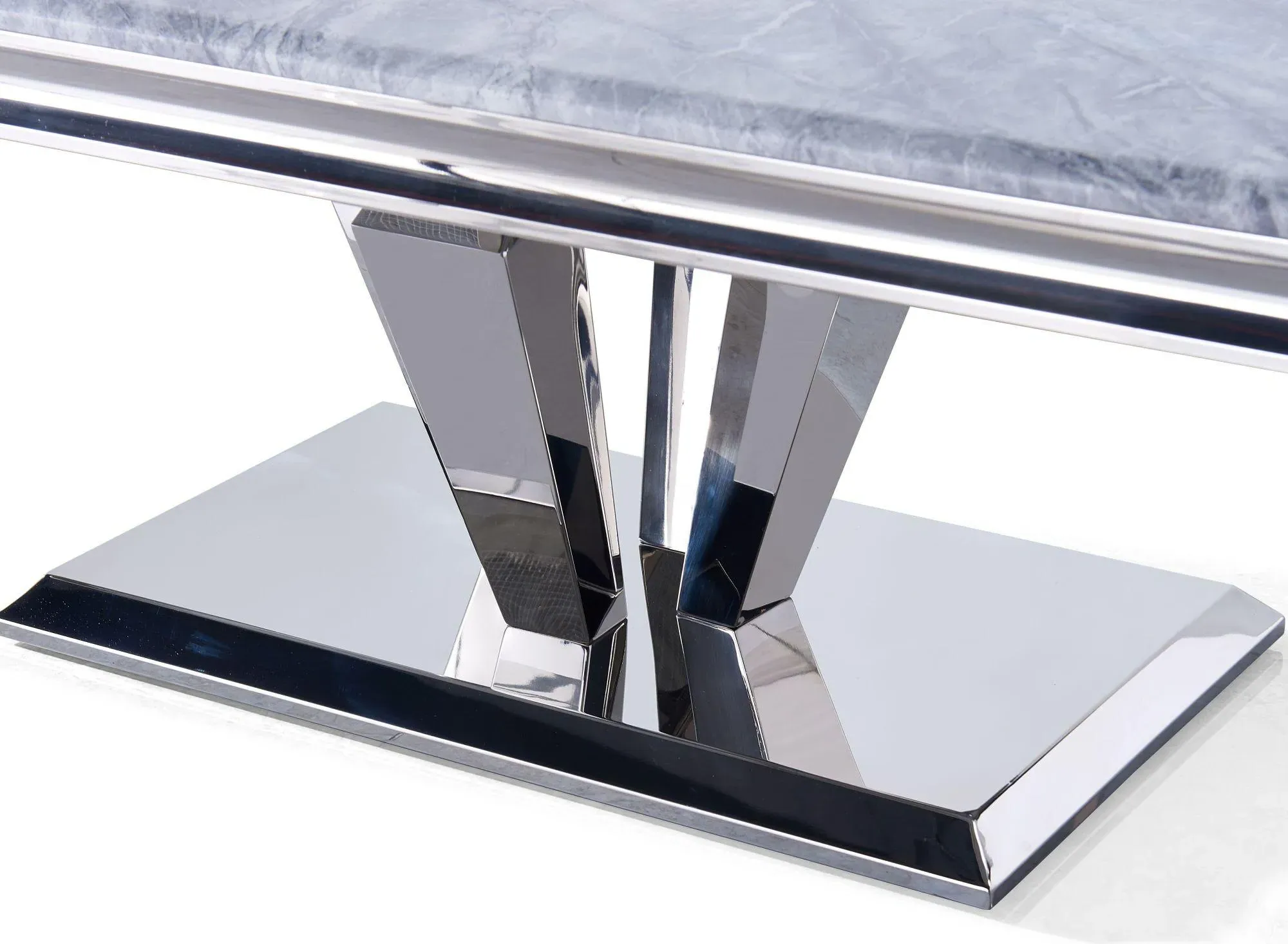 Dolce Rectangular Coffee Table - Grey, Chrome