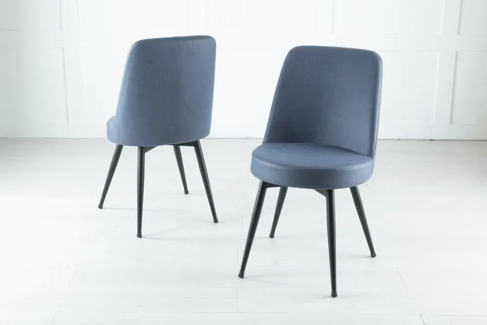 Dover Dining Chair - Blue, Velvet