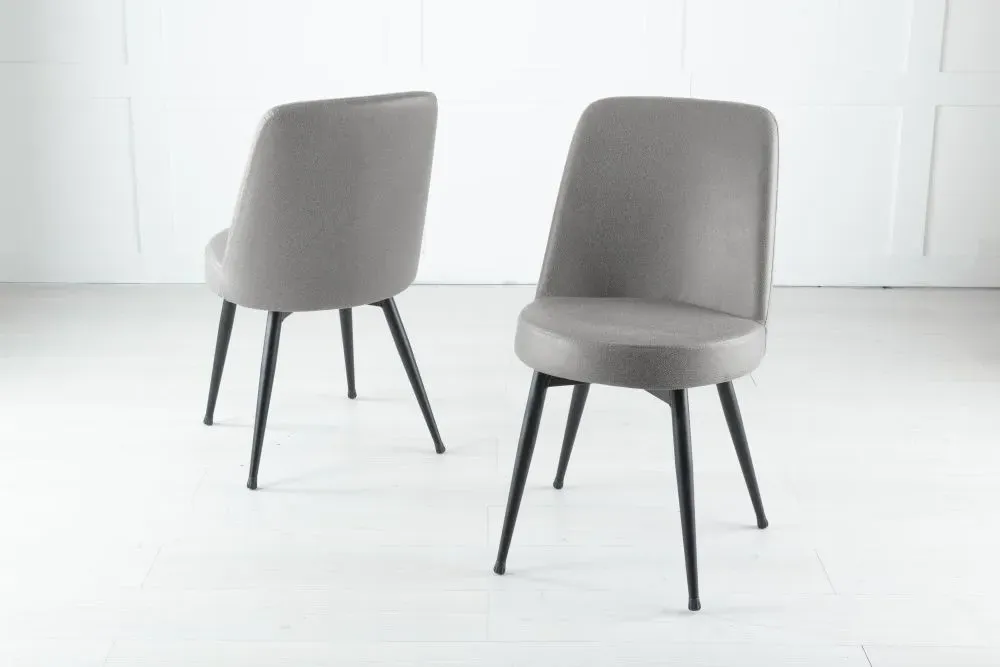 Dover Dining Chair - Grey, Velvet