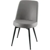 Dover Dining Chair - Grey, Velvet