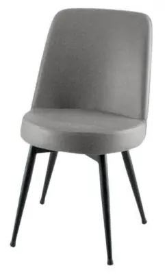 Dover Dining Chair - Grey, Velvet
