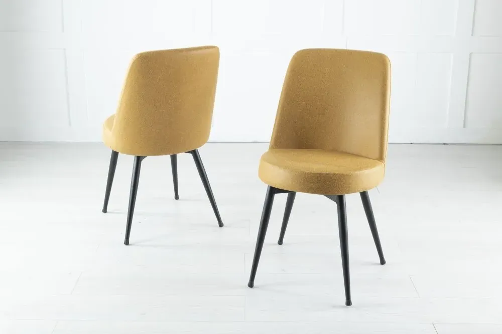 Dover Dining Chair - Mustard, Velvet