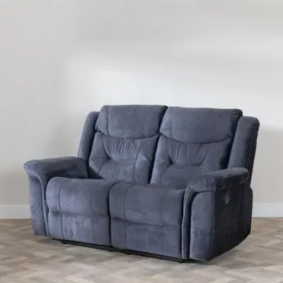 Dudley Silvano 2-Seater Recliner Sofa - Blue, Fabric
