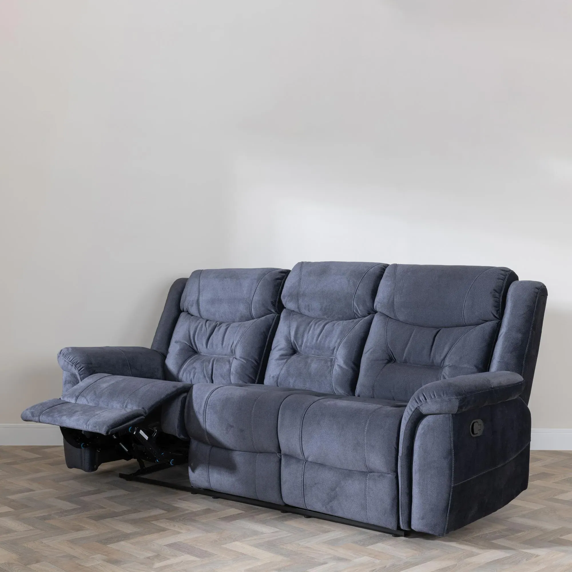 Dudley Silvano 3-Seater Recliner Sofa - Blue, Fabric