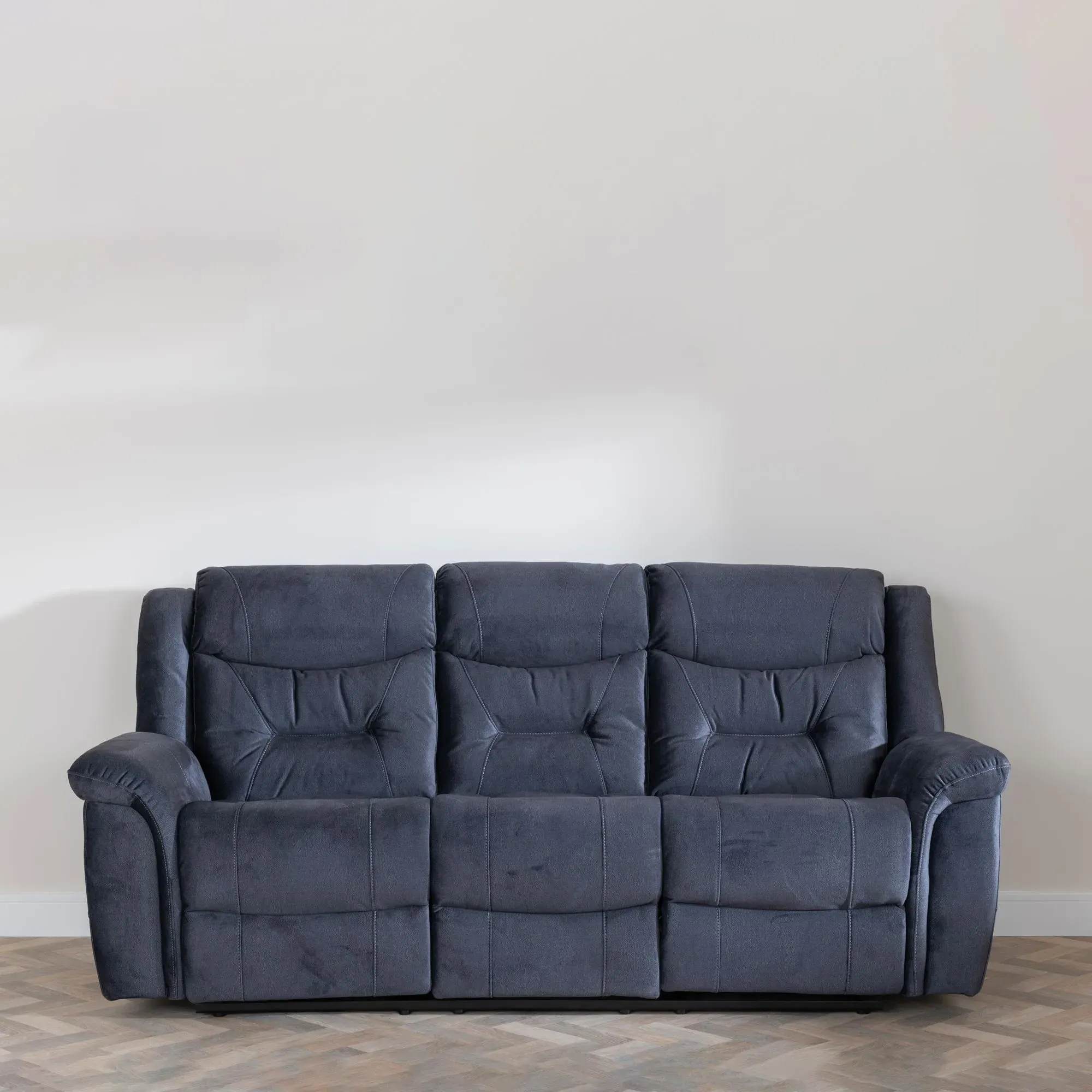 Dudley Silvano 3-Seater Recliner Sofa - Blue, Fabric