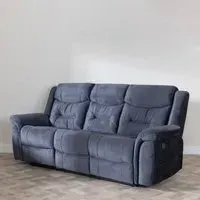 Dudley Silvano 3-Seater Recliner Sofa - Blue, Fabric