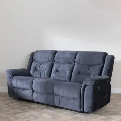 Dudley Silvano 3-Seater Recliner Sofa - Blue, Fabric
