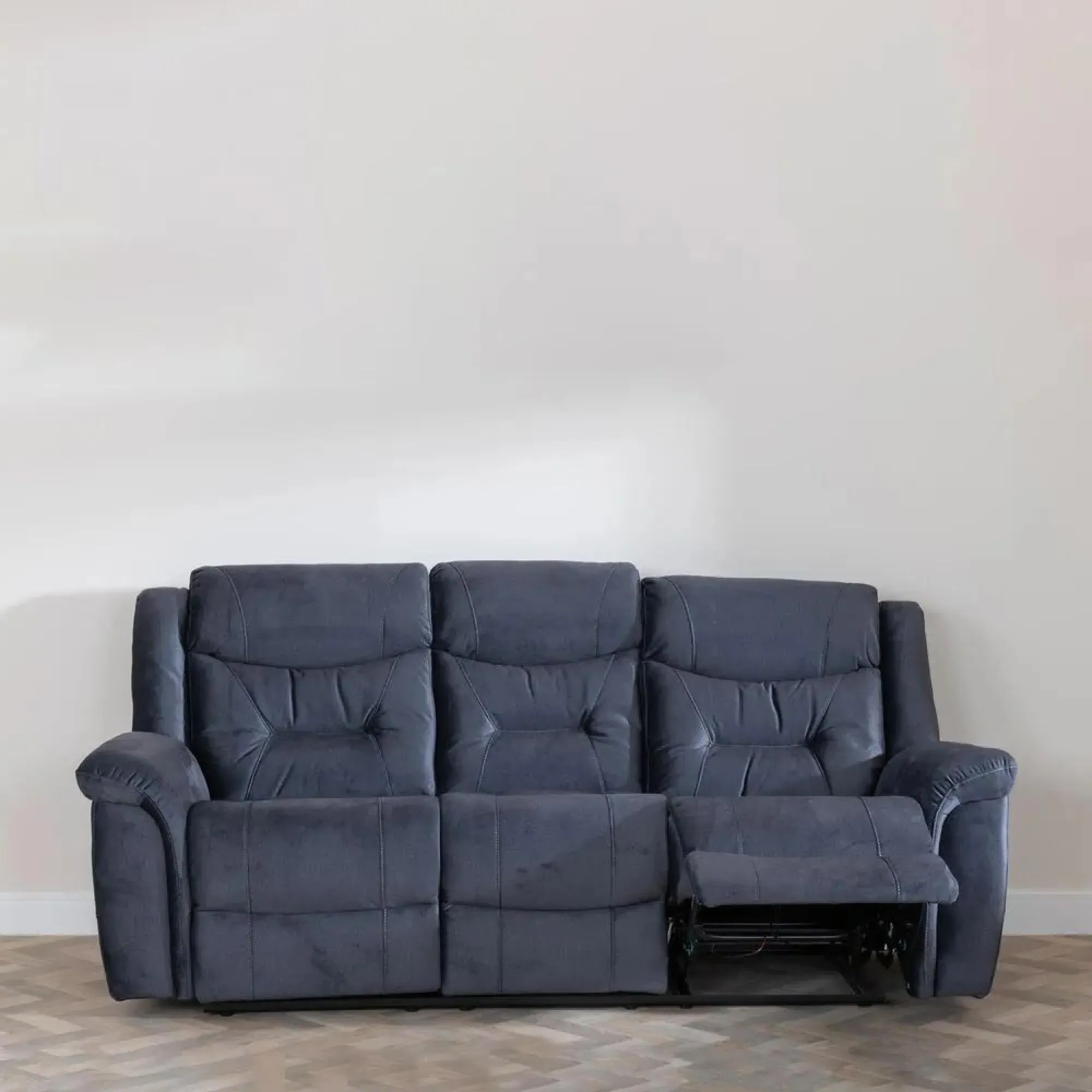 Dudley Silvano 3+1+1 Recliner Sofa Set - Blue, Fabric