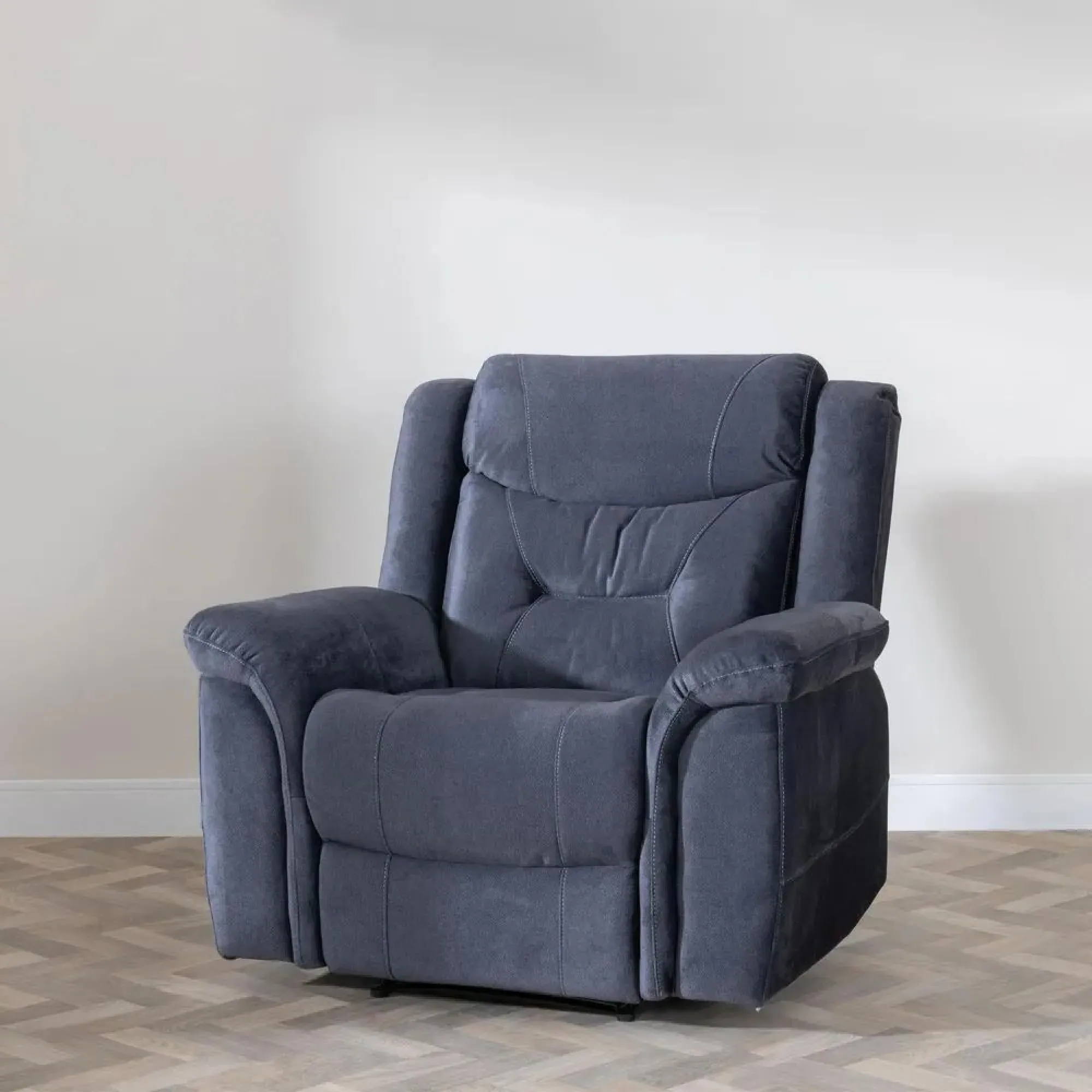Dudley Silvano 3+1+1 Recliner Sofa Set - Blue, Fabric