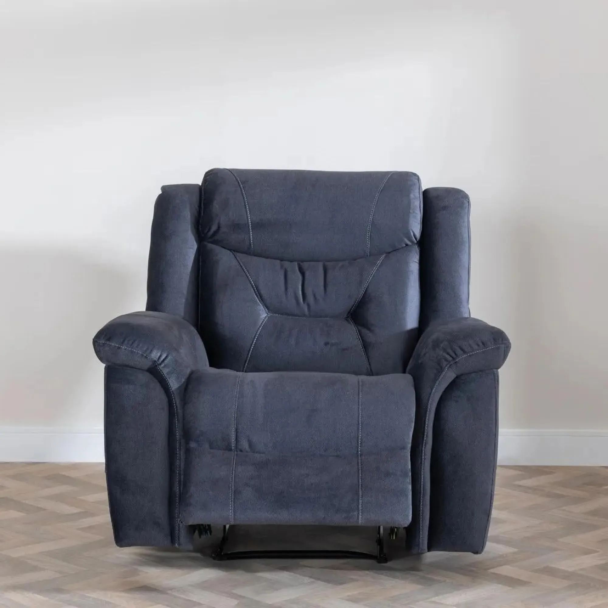 Dudley Silvano 3+1+1 Recliner Sofa Set - Blue, Fabric