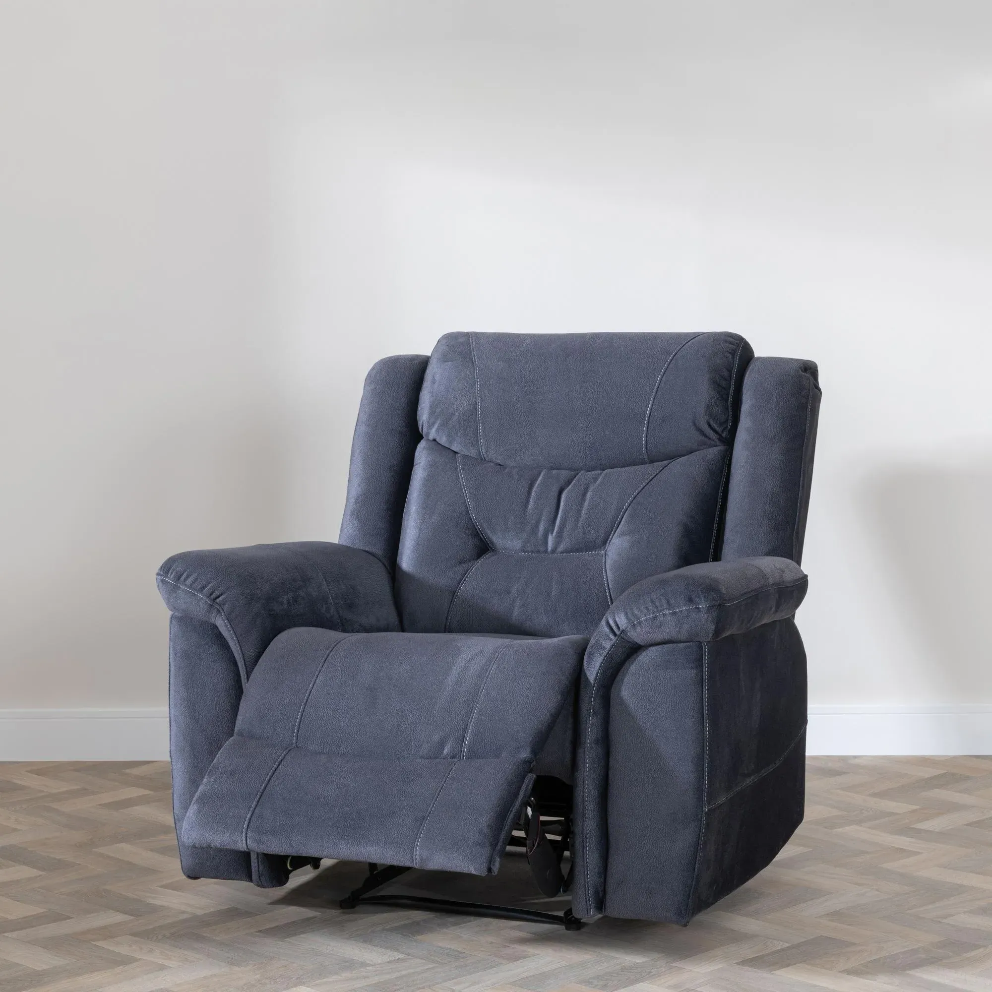 Dudley Silvano Recliner Armchair - Blue, Fabric