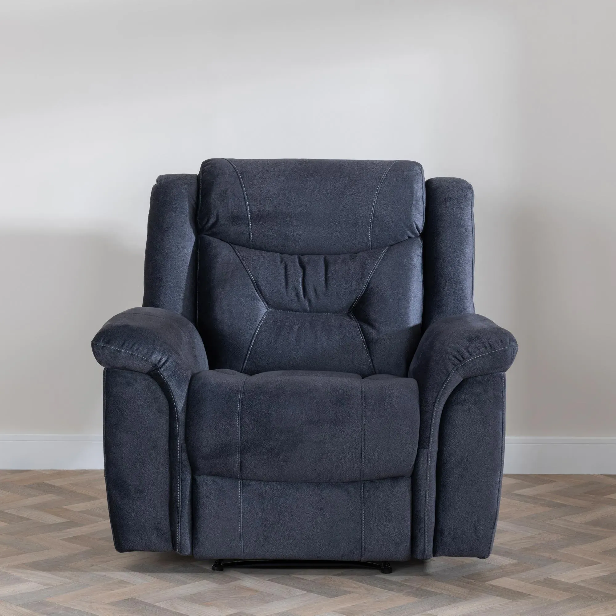 Dudley Silvano Recliner Armchair - Blue, Fabric