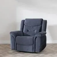 Dudley Silvano Recliner Armchair - Blue, Fabric