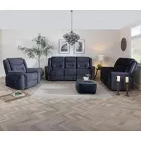 Dudley Silvano Recliner Sofa Set - Blue, Fabric