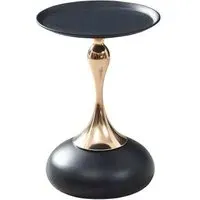 Dumbbells Round Wine Table - Black, Gold