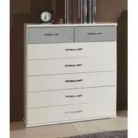Duo 5+2 Chest of Drawers - White, Grey