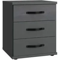Duo2 3 Drawer Bedside Cabinet - Graphite