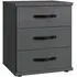 Duo2 3 Drawer Bedside Cabinet - Graphite