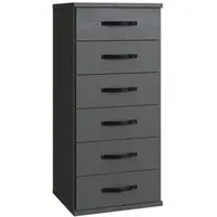 Duo2 6 Drawer Narrow Chest - Graphite